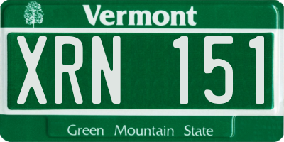 VT license plate XRN151