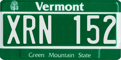VT license plate XRN152