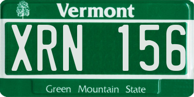 VT license plate XRN156