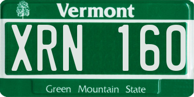 VT license plate XRN160