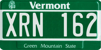 VT license plate XRN162