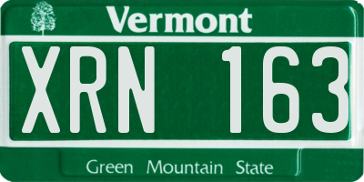 VT license plate XRN163