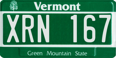 VT license plate XRN167