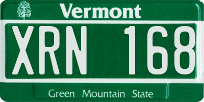 VT license plate XRN168