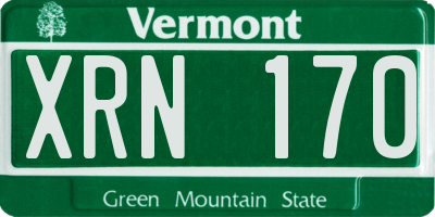 VT license plate XRN170