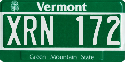 VT license plate XRN172