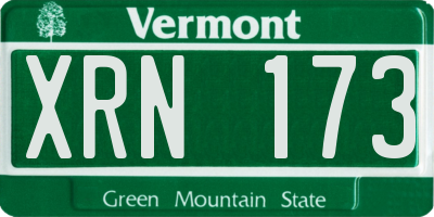 VT license plate XRN173
