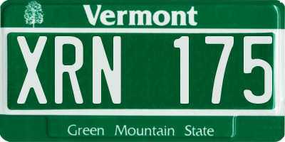 VT license plate XRN175