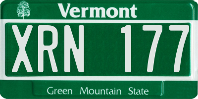 VT license plate XRN177