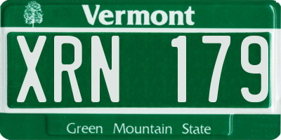 VT license plate XRN179