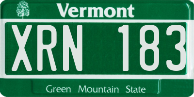 VT license plate XRN183
