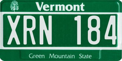VT license plate XRN184