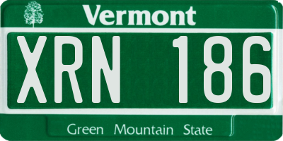 VT license plate XRN186