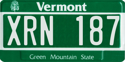 VT license plate XRN187