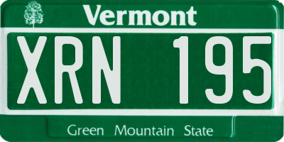 VT license plate XRN195