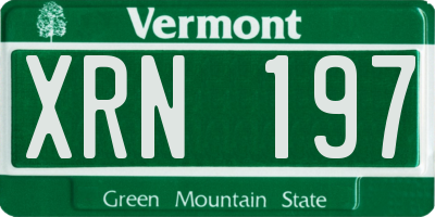 VT license plate XRN197