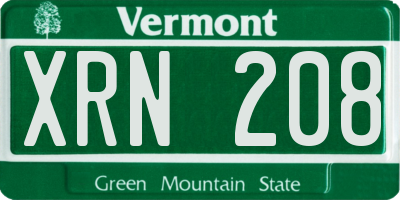 VT license plate XRN208