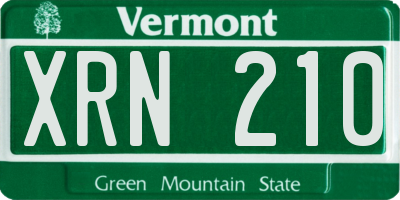 VT license plate XRN210