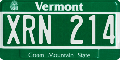 VT license plate XRN214