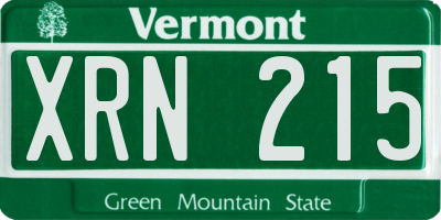 VT license plate XRN215