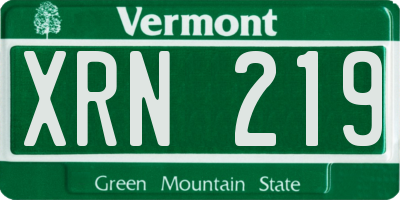 VT license plate XRN219