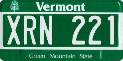 VT license plate XRN221