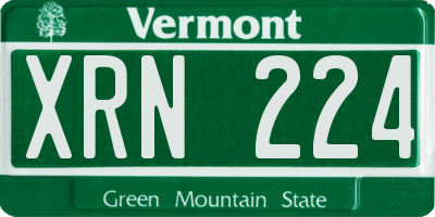 VT license plate XRN224
