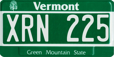 VT license plate XRN225