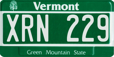 VT license plate XRN229