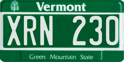 VT license plate XRN230