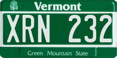 VT license plate XRN232