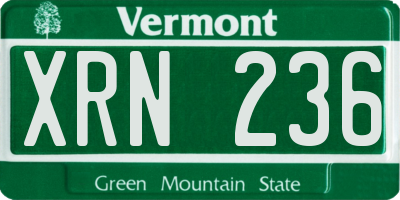 VT license plate XRN236