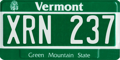 VT license plate XRN237