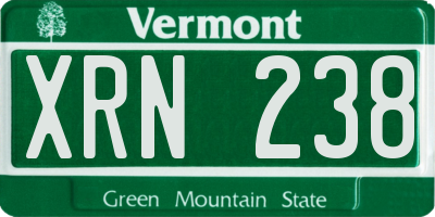 VT license plate XRN238