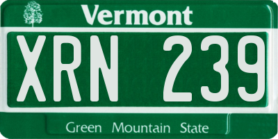 VT license plate XRN239