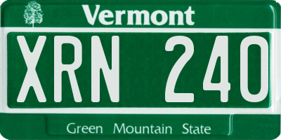 VT license plate XRN240