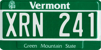 VT license plate XRN241