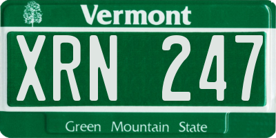 VT license plate XRN247
