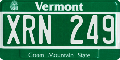 VT license plate XRN249