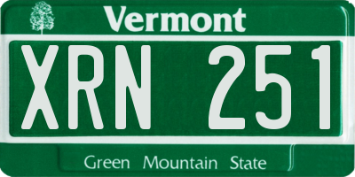 VT license plate XRN251