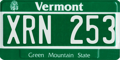 VT license plate XRN253
