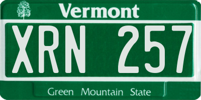 VT license plate XRN257