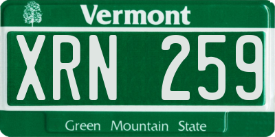 VT license plate XRN259