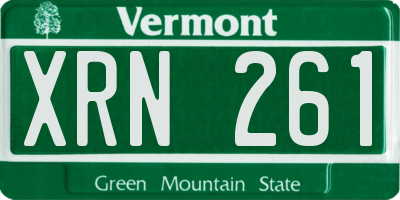 VT license plate XRN261