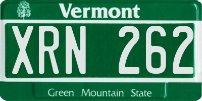 VT license plate XRN262