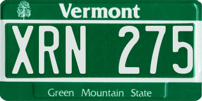 VT license plate XRN275