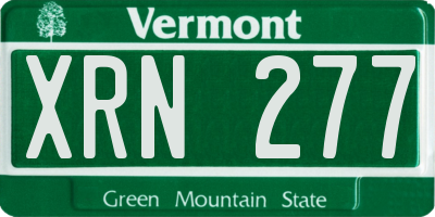 VT license plate XRN277