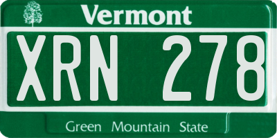 VT license plate XRN278