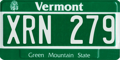 VT license plate XRN279