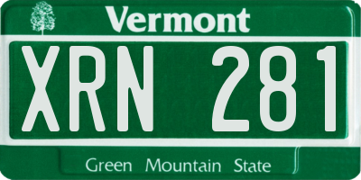 VT license plate XRN281